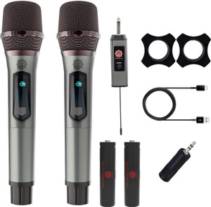 Digimore D-350 Dual UHF Wireless Mic| 6Hrs Battery| 200ft Range for Singing & Live Events Microphone