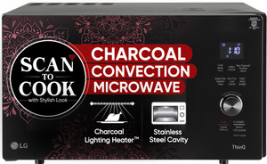LG 28 L Heart Friendly Recipes and 360 Motorised Rotisserie for crispy and tasty bar-be-que recipes, Scan to Cook Wi-Fi Enabled Charcoal Convection Microwave Oven
