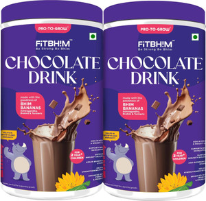 Pro-To-Grow Fitbhim Chocolate Drink with Bhim Banana,for kid's growth,200grm each,Pack of 2