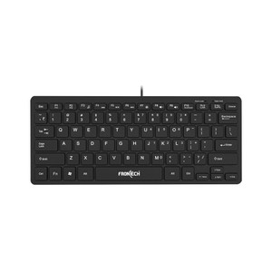 Frontech Membrane Keys Wired Mini Keyboard | 78 Keys | USB Plug & Play | Ergonomic Design Wired USB Standard Desktop Keyboard Compatible with Desktop, Laptop, Mac with 78 Keys Layout, Retractable Ergonomic Tilt Stand