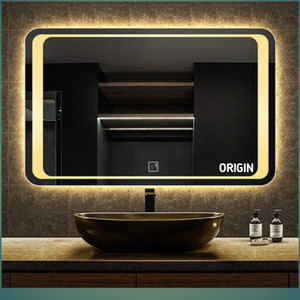 OriginMirror 03 Triple Light Led Mirror 24 x 18 Inches Lighted Mirror