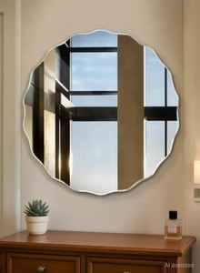 AG CRAFTS Round Cut 12x12 Inch Bathroom Mirror decorative Bathroom Mirror