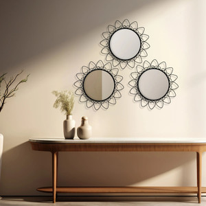 Hosley Modern Designer Metal Frame Wall Hanging Decorative Mirror
