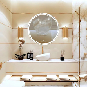 khodal Round led wall mirror Decorative Interior 24 X 24 Inch for wash basin Bathroom Mirror