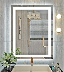 PRINCE ART Led Mirror with Light Bathroom Wall Decor 
Makeup Room 18x24 Inch LT15 Bathroom Mirror