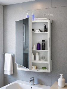 Citrine Premium Wall Mounted Storage Cabinet with Magnetic Door & 4 Inner Shelve Bathroom Mirror