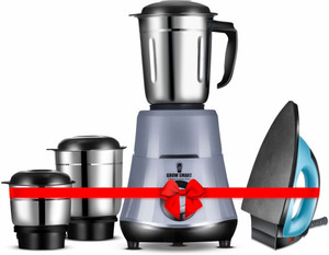 Growsmart Powerful HydroGrind Heavy Duty Motor With 1100W Dry Iron 750 W Juicer Mixer Grinder