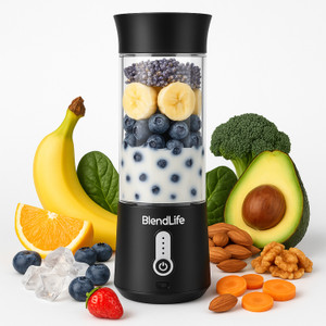 BlendLife Portable Blender For Juices, Shakes,230watt & 4000mah Battery, 500ml Inbuilt Jar 240 W Juicer Mixer Grinder