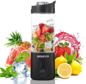 Genevo USB-C 4000mah Rechargeable Battery, 230W Motor, 530 ML, Built In Sipper 240 W Juicer Mixer Grinder