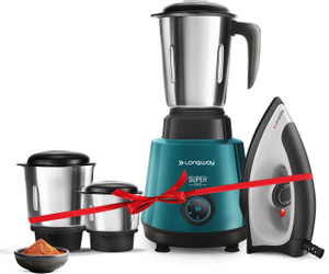Longway Roto Max with Powerful Motor & Kwid 1100 Watt Dry Iron 500 W Juicer Mixer Grinder
