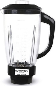 Rotomix Heavy Juicer Jar for Mixer Grinder Juicer Jar ABS Plastic Transparent, Black. Mixer Juicer Jar