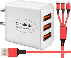 cablebasket Wall Charger Accessory Combo for Redmi Note 5 Pro, Redmi 7 PRO, 8, Apple Iphone 5