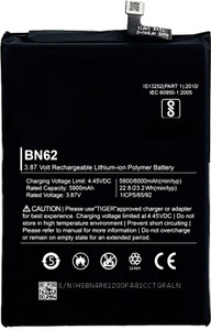 TokTon Mobile Battery For  Xiaomi Redmi 9 Power / Redmi Note 9 4G / Redmi 9T / Poco M3 | Model BN62 {6000mAH}