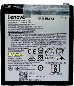 RAPPER Mobile Battery For  Lenovo K8 Plus BL273 (4000mAH)
