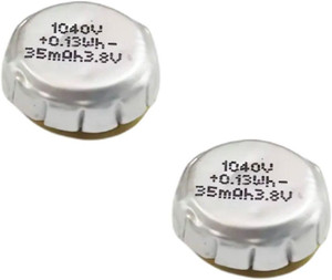 SixOhms Mobile Battery For Universal 3.7V 35mAh Mini Round Rechargeable Li-Polymer Battery Pack of 2