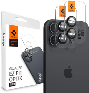 Spigen Back Camera Lens Glass Protector for iPhone 16 | iPhone 16 Plus (Black)