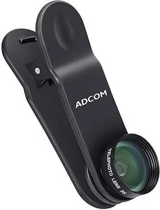 ADCOM 2x Telephoto Mobile Camera Lens for with All iPhone & Android Devices (Black) Mobile Phone Lens