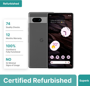 Refurbished) Google Pixel 7a (Charcoal, 128 GB) Price in India