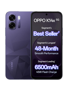OPPO K14x 5G 6500mAh and 45W SUPERVOOC Charger & AI (Prism Violet, 128 GB)