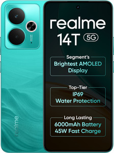 realme 14T 5G 128GB 8GB RAM Surf Green - Image 1