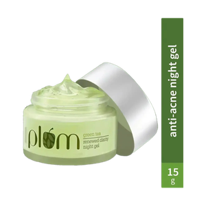 Plum Green Tea Night Gel Cream | Anti-aging Oil-free Moisturizer with Glycolic Acid