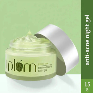 Plum Green Tea Night Gel Cream | Anti-aging Oil-free Moisturizer with Glycolic Acid