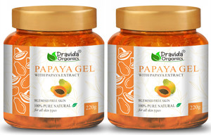 Dravida Organics Papaya Gel - With Papaya Extracts - Pack of 2