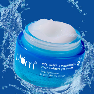 Plum 2% Niacinamide & Rice Water Gel Cream Moisturizer | Brightens skin | Oil-free