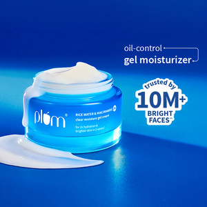 प्लम 2% Niacinamide & Rice Water Gel Cream Moisturizer | Oil-free | Brightens skin