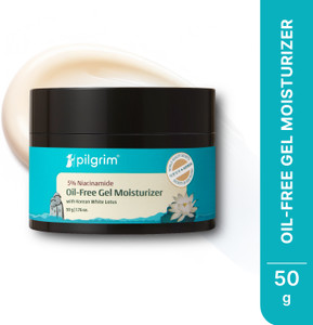 Pilgrim Oil-free Gel Moisturiser with Hyaluronic Acid & Willow Bark Extracts | Suitable for Oily & Acne-Prone Skin Types | Minimizes Pores, Fades Blemishes | Men & Women | Korean Skin Care | 50gm