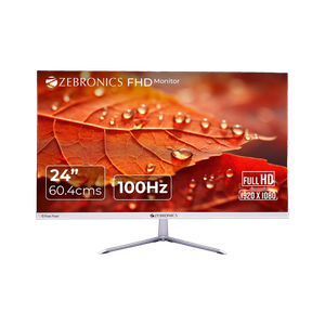 ZEBRONICS Pure Pixel 60.96 cm (24 inch) Full HD LED Backlit VA Panel with 250 nits brightness, HDMI, VGA, Ultra Slim Bezel, Built-in Speakers, Metal Stand, Wall Mountable Monitor (ZEB-EA124)