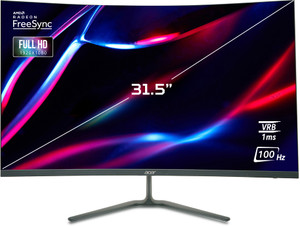 Acer Nitro ED0 80.01 cm (31.5 inch) Curved Full HD LED Backlit VA Panel with 1500R Curvature, Display Widget, VisionCare, Tilt-able Stand, Flicker Free Gaming Monitor (ED320QR)