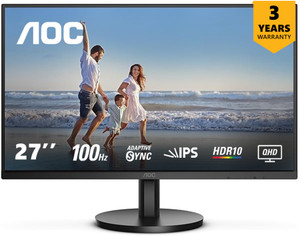 AOC 68.58 cm (27 inch) Quad HD LED Backlit IPS Panel Monitor (Q27B3S2)