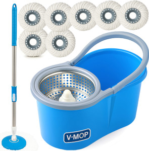 V-MOP Premium Steel Spin Floor Cleaning Mop Set - ST07 - Wet & Dry Mop