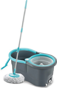 Q7 BRAND Gamma with 360° Spinner 2 Microfiber heads & Twin Bucket Mop Set