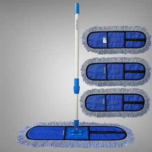 Inuvik Cotton pad Floor/Dust Mop | Wet and Dry mop Rod (24 INCH MOP with 3 Refill) Wet & Dry Mop
