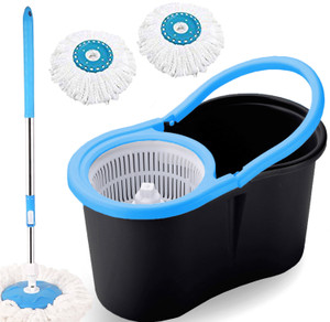 V-MOP Magic Dry Bucket Mop - 360 Degree Self Spin Wringing With 2 Super Absorbers Mop Rod
