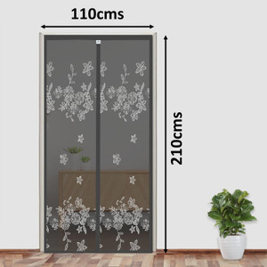 लाइफक्राफ्ट Door Mosquito Net with Magnets | Color New Jacquard Grey Mosquito पॉलिएस्टर एडल्ट के लिए बनाया गया मॉस्कीटो नेट