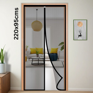 TurtleGrip Polyester Adults Washable Door Mosquito Net with Full Frame for Main Doors, Bedroom, Kitchen & Balcony Mosquito Net