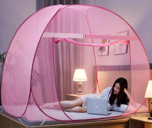 Comfortnet Adhira Global Mosquito Net for Double Bed | King Size Foldable Machardani Polyester Washable Adults Mosquito Net