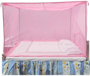 MGEdge HDPE - High Density Poly Ethylene Adults Washable Mosquito Net Double Bed Easy Installation,Perfect Fit for Indoor & Outdoor Sleep mosquito free,without any Spray,Garden,Tent Mosquito Net Mosquito Net (Pink) Mosquito Net
