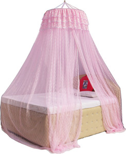Homecute Embroidery Decorative Canopy with Embroidery lase Hanging Double Bed Mosquito Net Polyester Washable Adults Mosquito Net