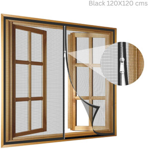 TurtleGrip 120 GSM Zipper Windows Fibre Washable Adults Mosquito Net