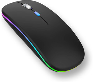 Offbeat DASH 2.4GHz Wireless + Bluetooth 5.1 Mouse, Dual Mode Slim Rechargeable Silent Wireless Mouse, 3 Adjustable DPI, Works on 2 devices at the same time for Windows/Mac/Android/iPad/Smart TV Wireless Laser  Gaming Mouse  with Bluetooth