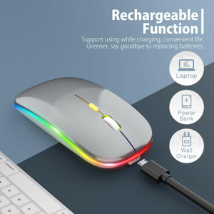 Dezful Lighting Mouse Gray Wireless Ambidextrous Optical Mouse  with Bluetooth