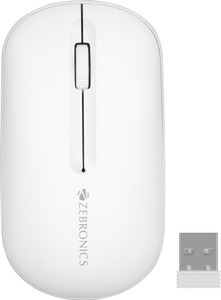 ZEBRONICS Pulse Wireless Ambidextrous Optical Mouse Wireless Mouse, 1200DPI, Dual BT, Multi-Connect, Lightweight Comfort  with Bluetooth