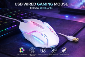 ABC 1200 DPI RGB LED Gaming Mouse White - Image 6