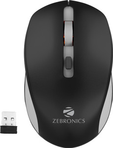 ZEBRONICS Jaguar Wireless Ambidextrous Optical Mouse Wireless Mouse, High Precision, 4 Buttons, Plug & Play Ambidextrous
