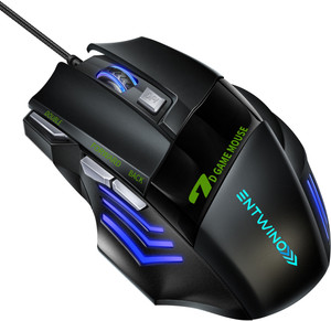 ENTWINO iMiceX7 Gaming Mouse 7 Buttons RGB Light Sports Design For Laptops & PC, Braided Wired Ambidextrous Optical  Gaming Mouse