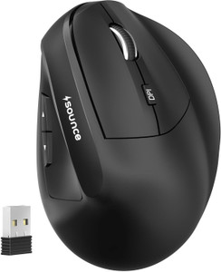 sounce ErgoFlow | SNC-ERGOFLOW-WIRLSMUS-BLK Ergonomic Optical Mouse Upto 4000 DPI Adjustable 6 Button Control Rechargeable Battery Ergonomic Design Noise Free Clicking Premium With Bluetooth